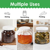 2 Pcs 79 Oz (0.6 Gallon) Round Glass Jars with Airtight Screw Lids