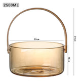 Multipurpose Glass Storage Basket with Bamboo Handle