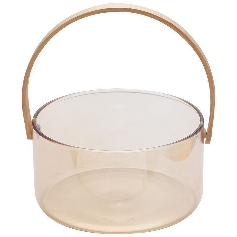 Multipurpose Glass Storage Basket with Bamboo Handle