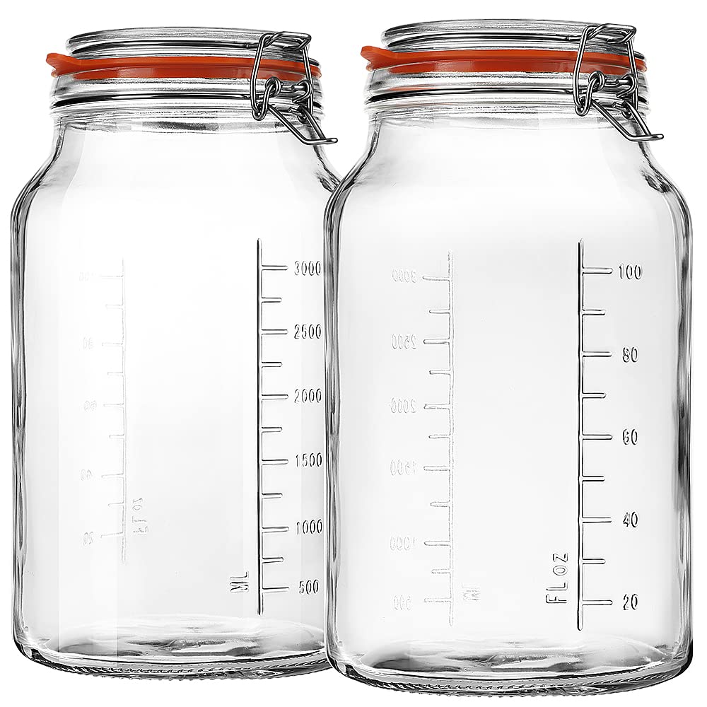 2 Pcs 1 Gallon Super Wide-Mouth Glass Jars