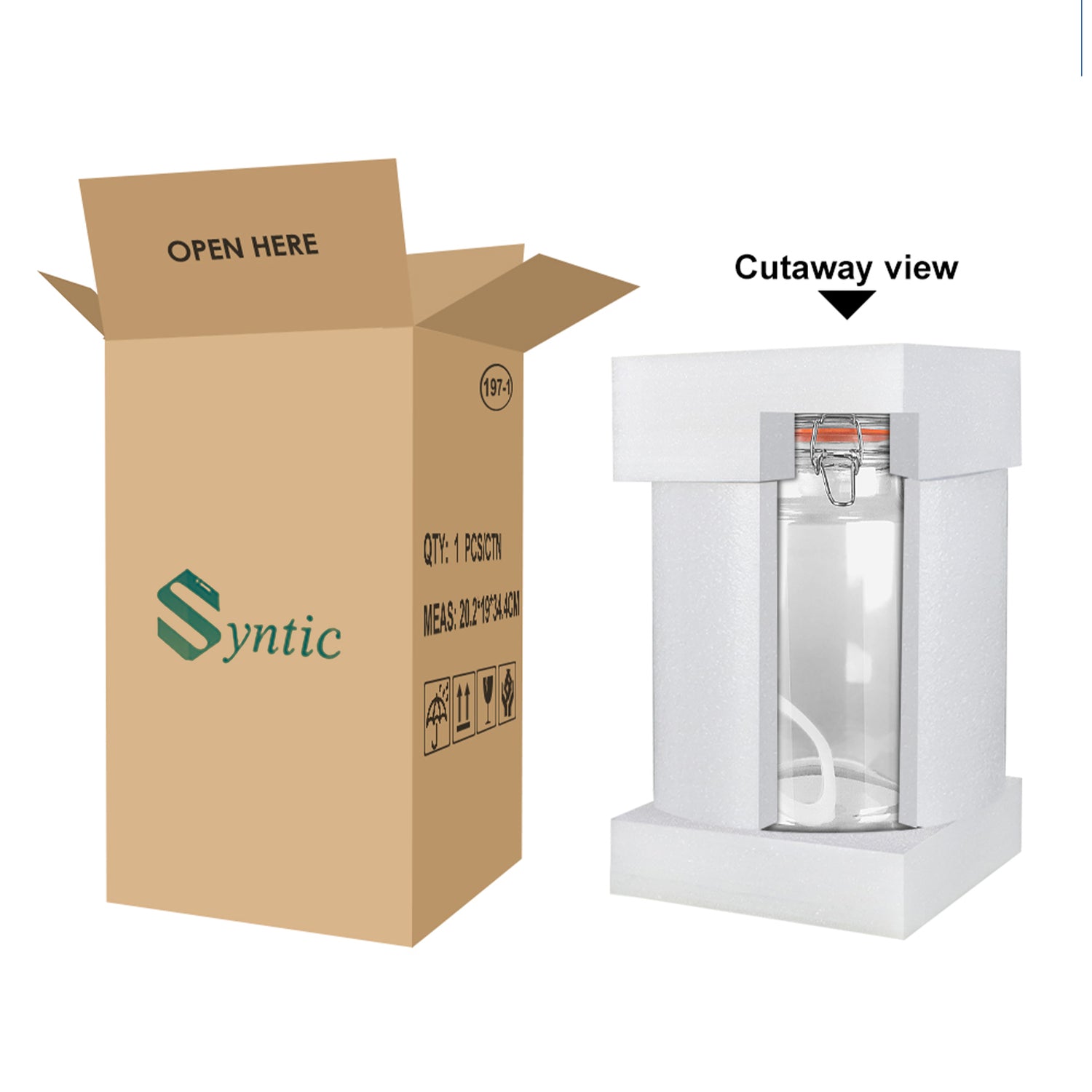 1.2 Gallon Airtight Glass Bottle & Jar with Hinged Lid