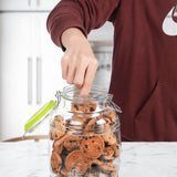 2 Pcs 98 oz Retro Barrel Style Glass Jars(Hinged Lids)