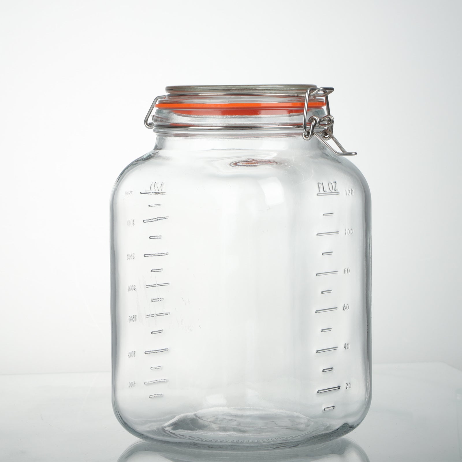 2 Pcs 1.1 Gallon Square Super Wide Mouth Glass Jar with Airtight Lids, Scale Line