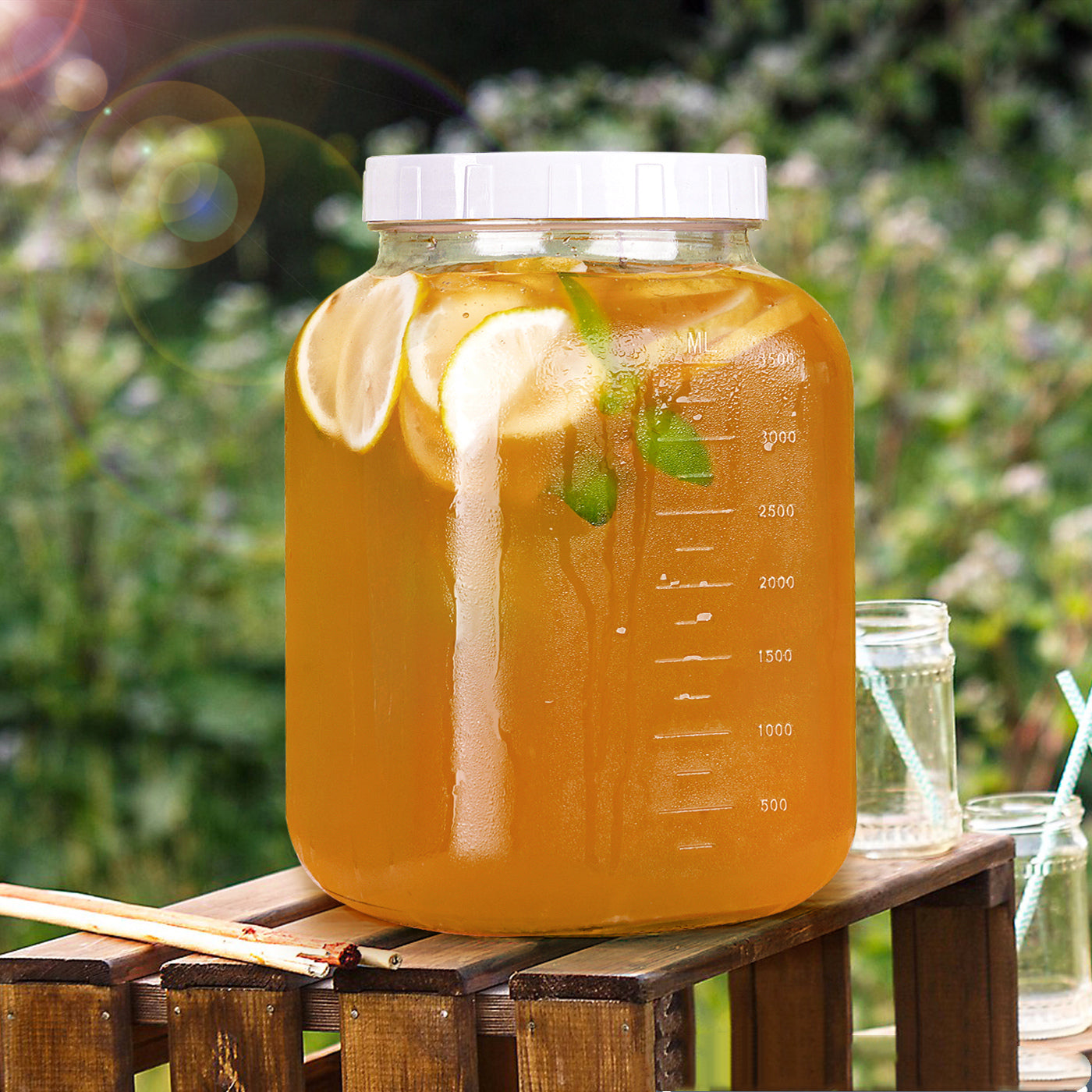 1 Gallon Wide Mouth Glass Jar with ExtraTag and Marker Pen