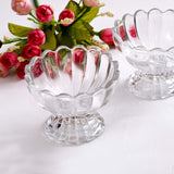 2 Pcs Crystal Clear Glass Daisy&Lotus Cup, Bowl, Plate