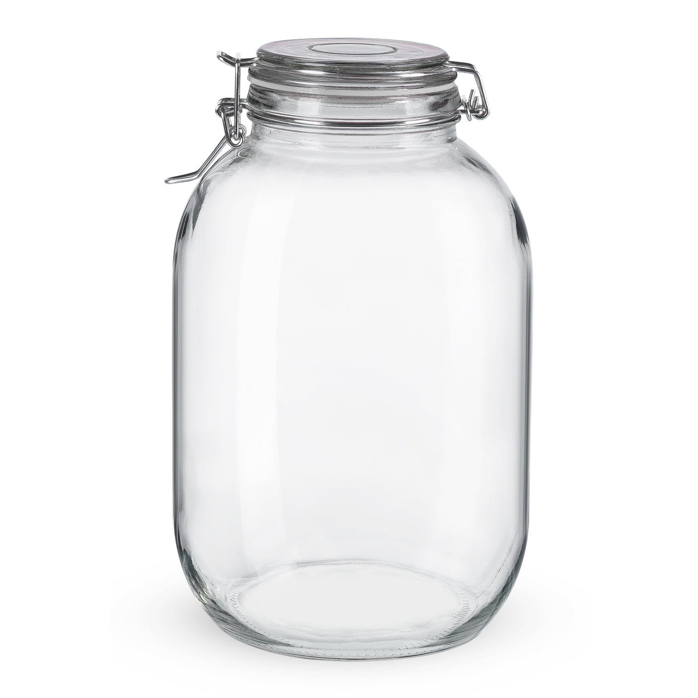 1 Gallon Round Glass Jar with Airtight Hinged Lid(Extra 1 Gasket)