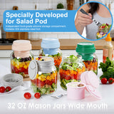 Syntic 32 Oz Customized Food Grade Salad Jar Set
