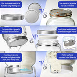 Syntic 2 Pc 1.5 Gallon Glass Jars with Airtight Metal Lid, Removable Handle & Silicone Sleeve