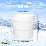 Syntic 8 Pc 0.5 Gallon All Purpose Plastic Buckets with Lids & Handles