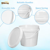 Syntic 8 Pc 0.5 Gallon All Purpose Plastic Buckets with Lids & Handles