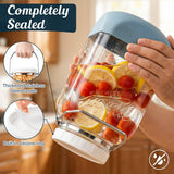 2 Pc 1.5 Gallon Storage Mason Jar with Silicone Anti-slip Cover & Airtight Lid, Steel Removable Handle