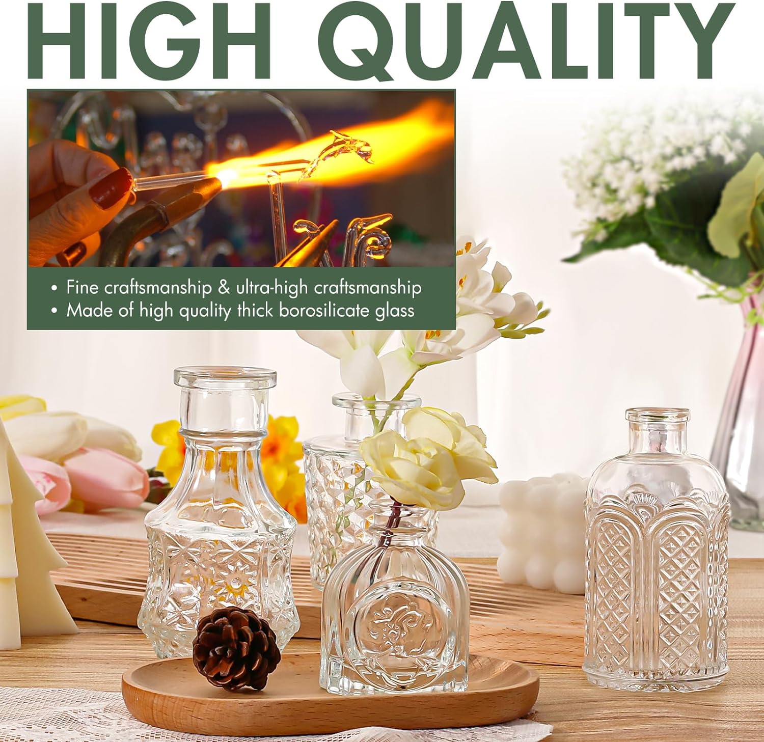 20 Pcs Glass Bud Vase Set