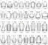 45 Pcs Glass Bud Vase Set