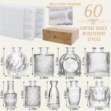 60 Pcs Glass Bud Vase Set