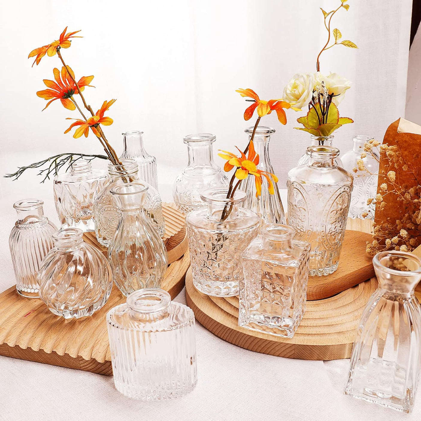 60 Pcs Glass Bud Vase Set